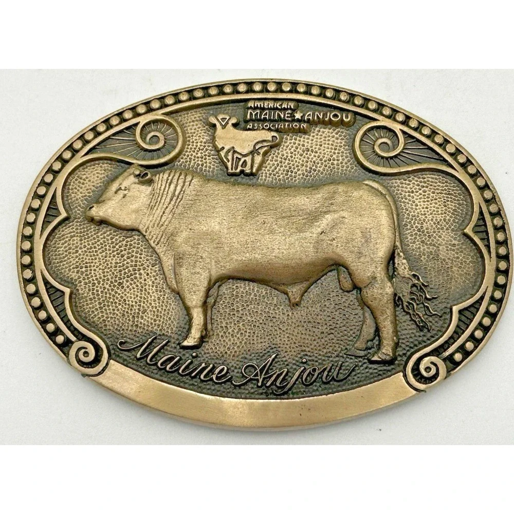 TONY LAMA Maine Anjou Bull Cow Sire Belt Buckle Cattle Breed Series FIRST Ed
